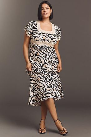 Conditions Apply Adeon Short-Sleeve Slip Midi Dress