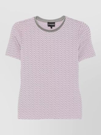 Emporio Armani round neck textured fabric short sleeve top