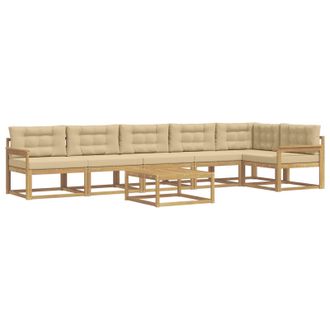 vidaXL Conjunto De Sof&aacute;s De Exterior 7 Pcs Y Beige 79 X 79 X 37 Cm Vidaxl