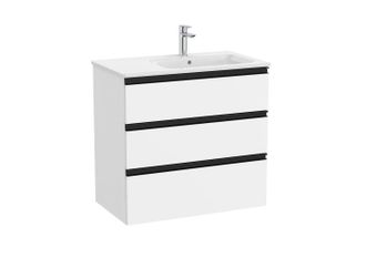 Roca Conjunto Mueble The Gap 800x460 2 Cajones + Lavabo Derecha Blanco Mate