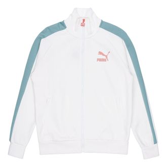 Puma Iconic Running Sports Training Colorblock Stand Collar Jacket White 531377-57
