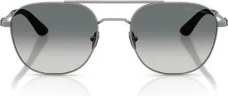A|X Armani Exchange 54mm Rectangular Sunglasses in Matte Gunmetal /Gradient Grey at Nordstrom