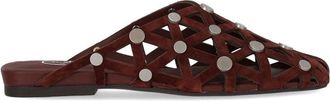 Ash Flache Mules in Burgunderrot mit Ash Bone-Motiv