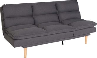 Hhg Divano Letto Sof&agrave; Reclinabile Schienale Regolabile Hhg 368 Tessuto Grigio Scuro