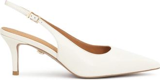 Kazar Witte pumps met open hiel uit de Trouwcollectie - Dames - Pumps - Wit - 37 EU - Leer - Schoenen