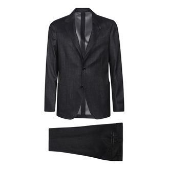 Lardini Single Breasted Suits, male, Black, Size: 2XL Roma Suit