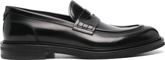 Dolce & Gabbana Schoenen, Heren, Zwart, 43 EU, Leer, Platte Schoenen Geborstelde Mocassin