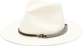 Brunello Cucinelli Leather-embellishment Fedora Hat