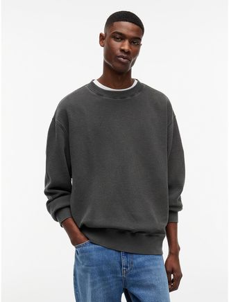 Tommy Hilfiger Mens Tommy Jeans Waffled Sweatshirt - Black - XXL