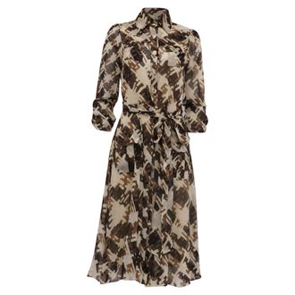 Diane Von F&uuml;rstenberg Hillevi Sheer Silk Midi Dress in Multicolor Silk