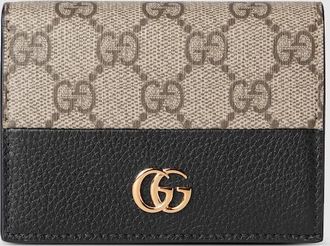Gucci GG Marmont Bi-color Card Case Wallet, Black, Leather
