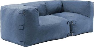 Oviala Conjunto de jardín modular con 2 sillones esquineros azul pacífico