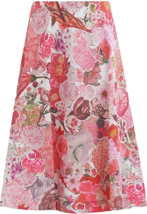 Marni floral-print midi skirt - women - Cotton - 40 - Pink