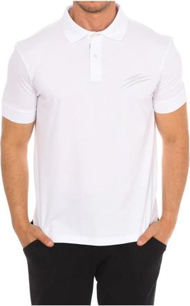 Plein Sport Polo met korte mouwen en Claw Print - Heren - Fitness - Wit - M - Katoen - Fitness