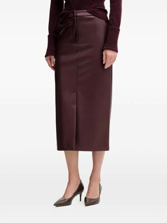 Sandro Ferrone belt-loops midi skirt - Red