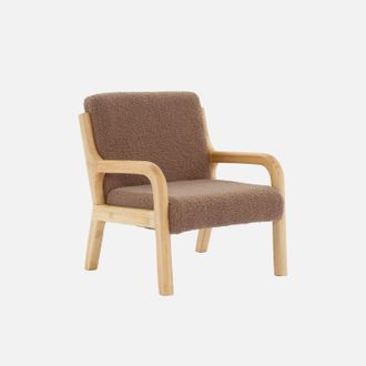 Sweeek Sill&oacute;n Infantil Escandinavo De Madera Y Tela Borreguito