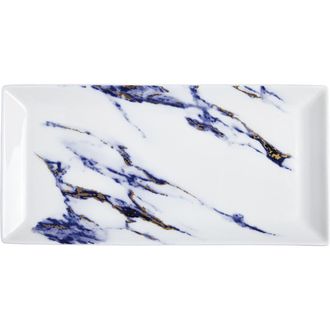 Prouna Marble Azure 13 Inch Sandwich/ Cake Tray in White at Nordstrom