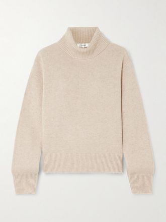 Frame Denim Pullover A Collo Alto In Cashmere - Neutri