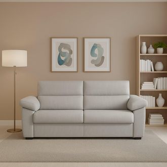 Dmora Sof&aacute; Fijo 2 Plazas Pisogne, Desenfundable, Hidr&oacute;fugo, Made In Italy, Lavable, 185x95x100h Cm Gris Claro