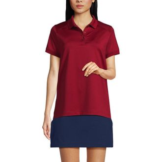 Lands End School Uniform Young Short Sleeve Rapid Dry Polo Shirt in Garnet at Nordstrom, Size X-Large