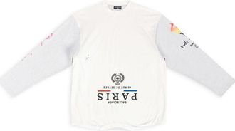 Balenciaga Upside Down Long Sleeve T-Shirt White 698155TMVC99000