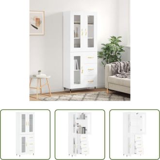 vidaXL Credenza bianca - Credenza Bianca 69,5x34x180 cm in Legno Multistrato