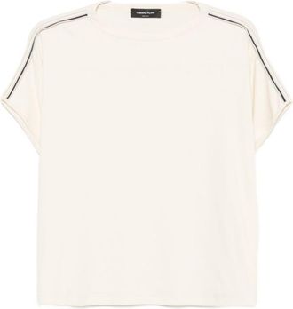 Fabiana Filippi White Stripes Crew Neck T-Shirt