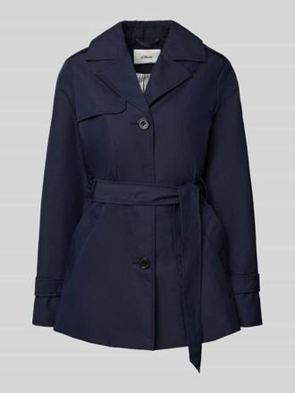 s.Oliver Red Label Regular Fit Trenchcoat aus Baumwoll-Mix in Marine, Gr&ouml;&szlig;e 32