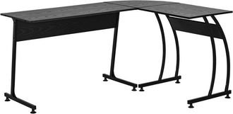 HOMCOM Homcom - Mesa de Computadora en Forma de l Minimalista Gran Espacio 112,5x152x74 cm