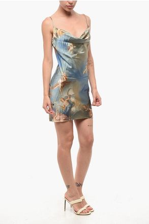 Balmain Patterned Satin Mini Dress size 40