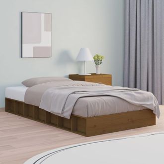 vidaXL Estructura Cama Individual Madera Maciza Marr&oacute;n Miel 75x190 Cm Vidaxl