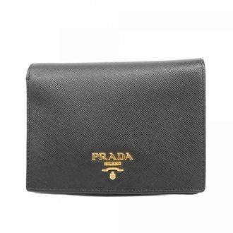 Prada Black Leather Wallet (Bi-Fold) (Pre-Owned)