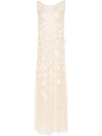 Max Mara Jazz sequin-embellished maxi dress - women - Acetate/Polyester/Viscose/Polyamide/Silk - 40 - Neutrals
