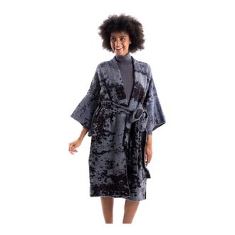 Akep Infinito Long Kimono Sweater - Dames - Truien - Grijs - Maat: S Wol