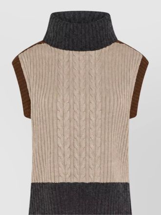 Seventy Venezia cable-knit ribbed wool-blend sleeveless jumper