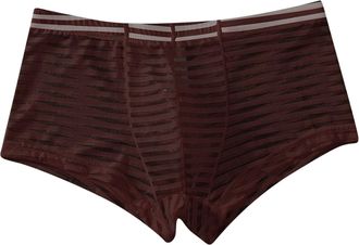Generic Mens Ice Silk Sheer Triangle Thong Low Rise Mesh Summer Breathable Underwear Lightweight Comfort (Coffee, XXXL)