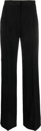 Alberta Ferretti High-Waisted Green Muslin Pants With Pleats