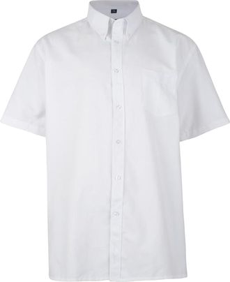 KAM Mens Short Sleeve Shirts Plus Size Half Shirt with Pocket Casual Big & Tall Shirt for Men, White Colour, Size- 5XL