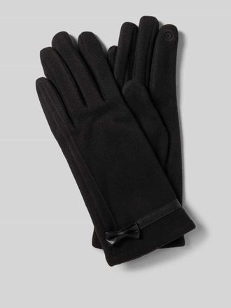 Eem Fashion Regular Fit Handschuhe mit Zierschleife in Black, Gr&ouml;&szlig;e L
