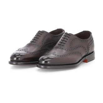 Santoni Schoen met veters - Heren - Nette schoenen - Bruin - 43 EU - Leer - Schoenen