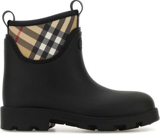 Burberry Black Rubber Marsh Stamp Ankle Boots