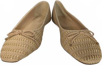 Schutz Womens Arissa Straw Flats In Brown
