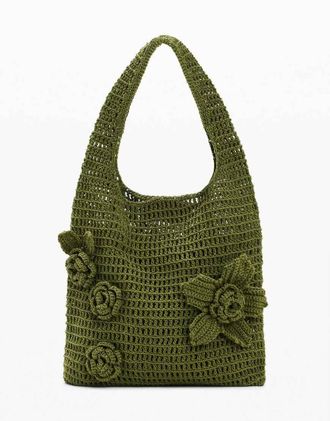 Desigual Borsa alluncinetto verde con fiori