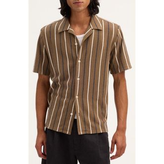 Madewell The Camp Shirt in Seaport Terry in Safari Khaki at Nordstrom, Size Xx-Large