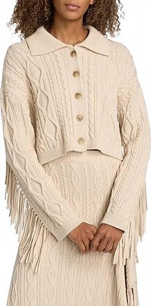 SIMKHAI Virginia Cropped Cardigan In Beige