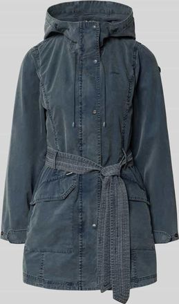 Khujo Jacke mit Bindeg&uuml;rtel Modell PREA in Marine, Gr&ouml;&szlig;e XXL