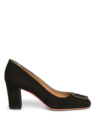 Santoni Suede High-Heel Pump in Black at Nordstrom, Size 10.5