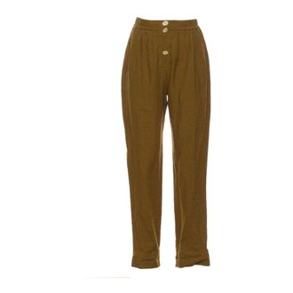 Forte_Forte Dames, Broeken, Bruin, Maat: S