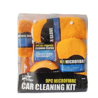 OEM Kit De Limpieza Para Coche, Juego De 9 Piezas, Herramientas Para Interior Y Exterior, 1 Bolsa Naranja