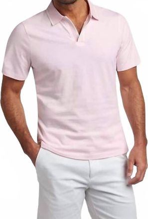 David Donahue The Hemingway Polo In Pale Pink